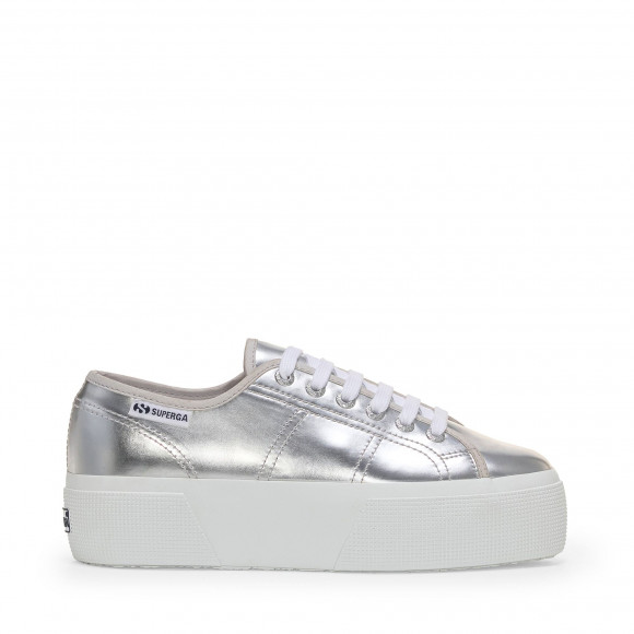 Superga - 3790 PLATFORM MIRROR SYNTHETIC MATERIAL - Lady Shoes - Wedge - Woman - SILVER - S21464W