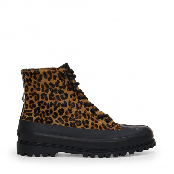 Superga - 3343 ALPINA DUCK CALFHAIR - Ankle Boots - Mid Cut - Unisex - LEOPARD PRINT-BLACK - S6134YW