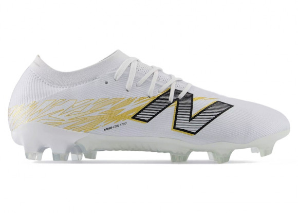 New Balance Unisex FURON ELITE FG V8 Soccer Shoes - White/Brown/Grey/Black - SF1FWG8