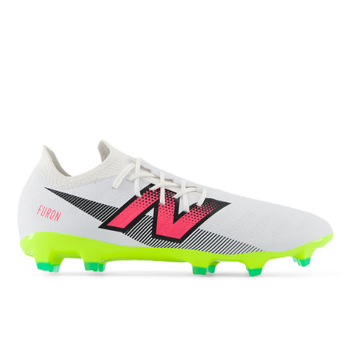 New Balance Unisex FURON DESTROY FG V7+ Soccer Shoes - White/Yellow/Black/Pink - SF2FH75