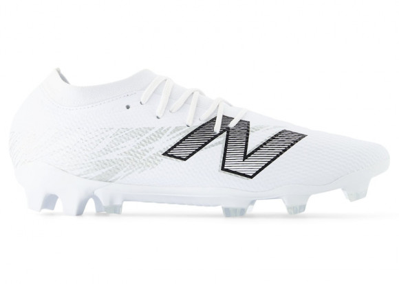 New Balance Unisex FURON TEAM FG V8 Soccer Shoes - White/Grey/Black - SF3FWG8