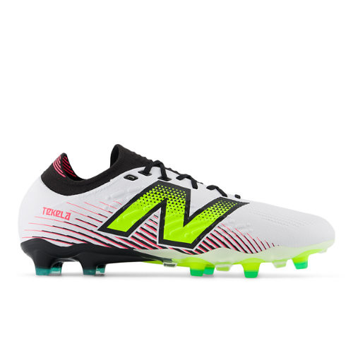 New Balance Unisex TEKELA PRO LOW LACED FG V4+ Soccer Shoes - White/Yellow/Black/Pink - ST1FLH45