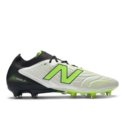 New Balance Unisex TEKELA ELITE LOW LACED FG V5 Soccer Shoes - White/Black/Green - ST1FLSP5