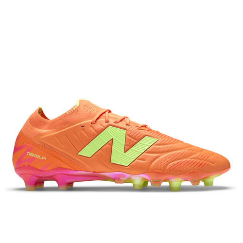 New Balance Unisex TEKELA ELITE LOW LACED FG V5 Soccer Shoes - Orange/Red/Green - ST1FLTE5