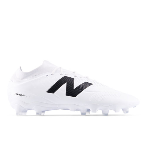 New Balance Unisex TEKELA TEAM LOW LACED FG V5 Soccer Shoes - White/Black/Grey - ST3FWG5