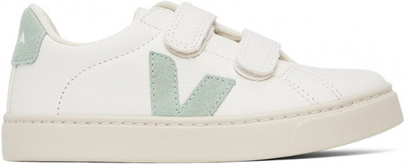 Veja Kids White & Green Leather Esplar Sneakers - SV0502477