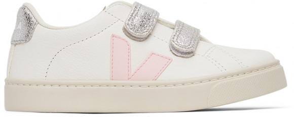 Veja Kids White & Silver Leather Esplar Sneakers - SV0502529