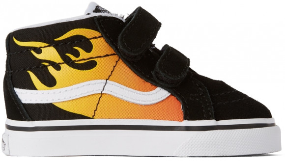 Vans Baby Black & Yellow Hot Flame Sk8-Mid Reissue V Sneakers - T-VN0A5DXD99C