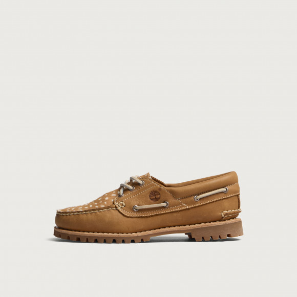 Timberland Women's Authentic 3-Eye Boat Shoe in Mid Brown/Natural - TB0A2GNVANR