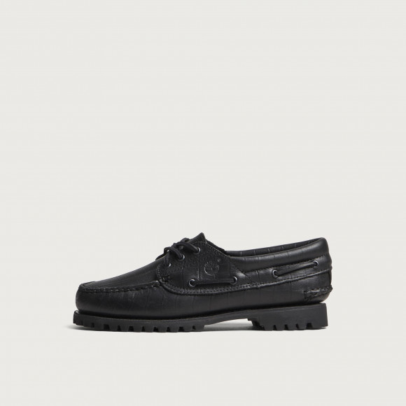 Timberland Women's Authentic 3-Eye Boat Shoe in Black Full Grain - TB0A2GNVW02