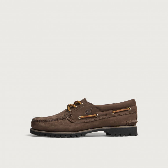 Timberland Women's Authentic 3-Eye Boat Shoe in Dark Brown Nubuck - TB0A2GNVW07