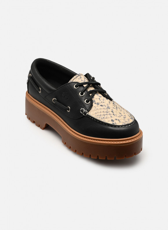 Timberland Women's Stone Street Platform Boat Shoe in Snake Print Suede - TB0A2GVFAFT1