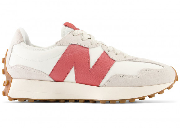 New Balance Unisex 327 in Beige/Red Suede/Mesh - Main Image