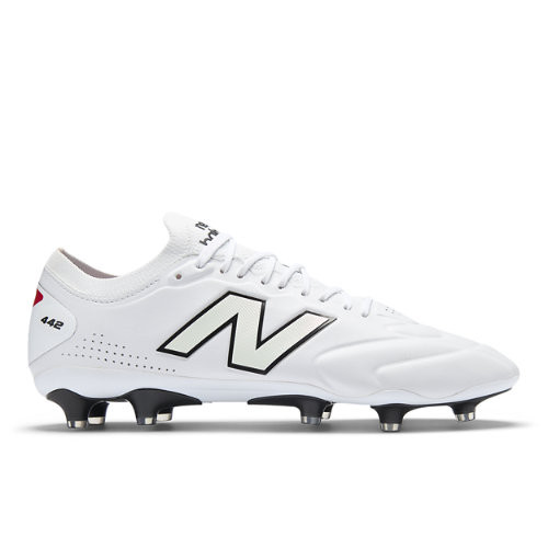 New Balance Unisex 442 Elite Knit FG V3 Soccer Shoes - White/Black/Red - U41FM6GO