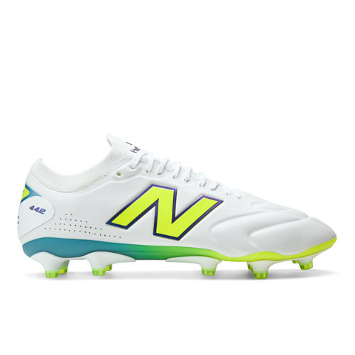 New Balance Unisex 442 Elite Knit FG V3 Soccer Shoes - White/Green - U41FM8MG