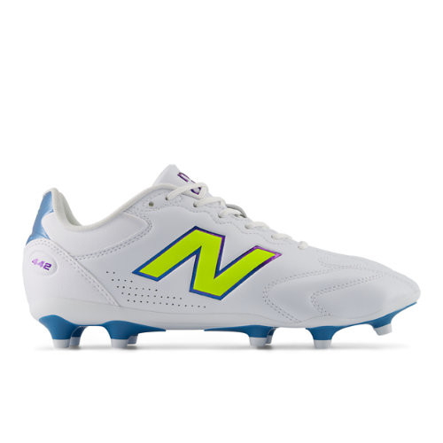 New Balance Unisex 442 Team FG V3 Soccer Shoes - White/Green - U43F40Y