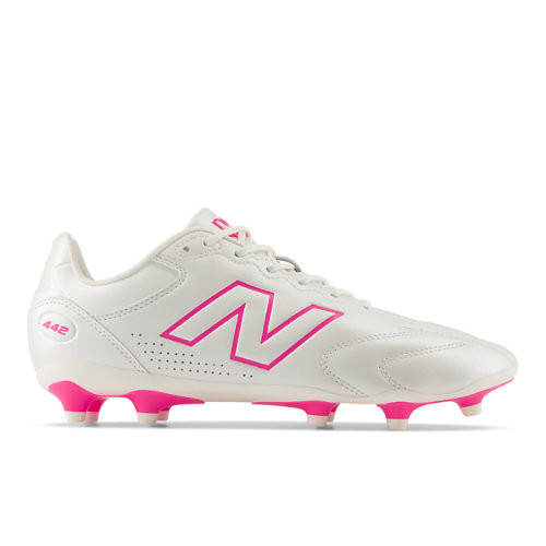 New Balance Unisex 442 Team FG V3 Soccer Shoes - White/Pink - U43F9WQ