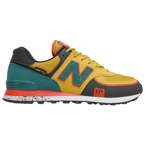 New Balance 574 Classic - Men's Running Shoes - Gold / Teal / Black