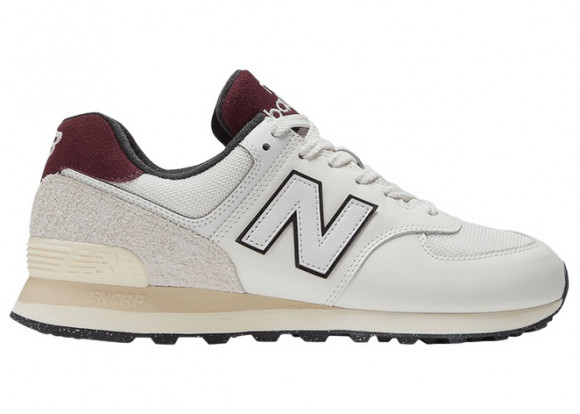 New Balance Unisex 574 in White/blanc/Red/rouge Suede/Mesh - U574YR2