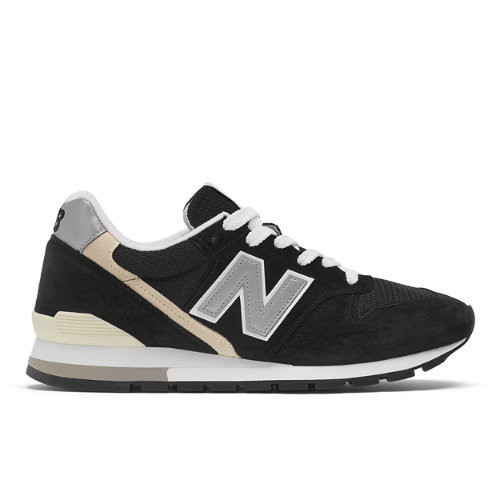New Balance Unisex Made in USA 996 in Black/Grey Leather - U996BL