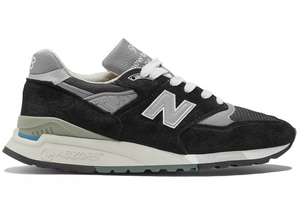 New Balance Unisex Made in USA 998 in Black/Grey Leather - U998BL