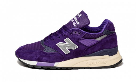New Balance Unisex Made in USA 998 in Morada/Violet/Gris/Gris, Leather, Talla 36 - U998TE