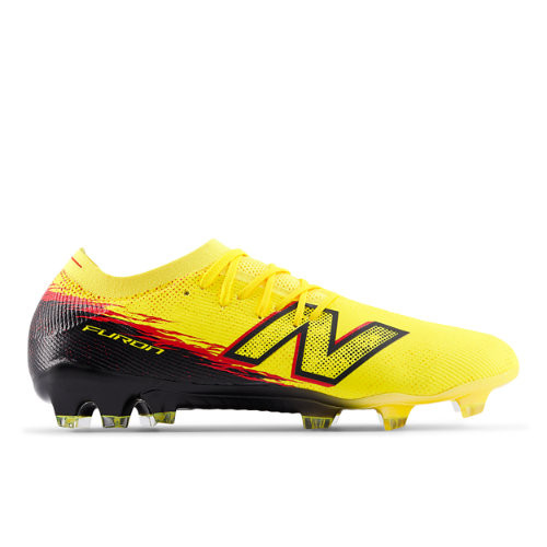 New Balance Unisex Furon Elite FG V8 Soccer Shoes - Yellow/Black/Red - UF1F7IB