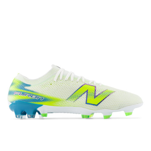New Balance Unisex Furon Pro FG V9 Soccer Shoes - White/Green - UF2F2D2