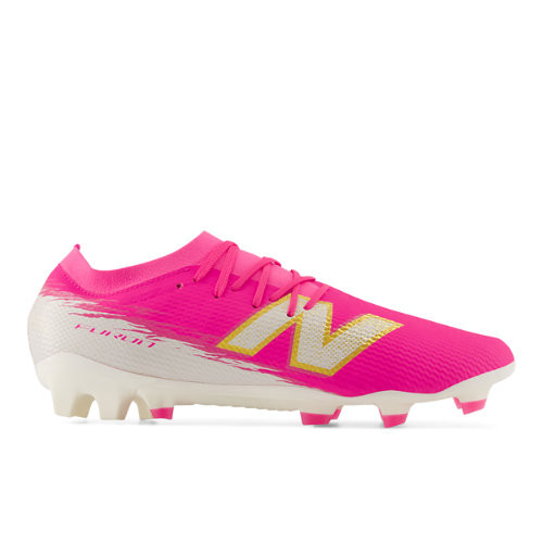 New Balance Unisex Furon Team FG V8 Soccer Shoes - Pink/White/Brown - UF3F4KE