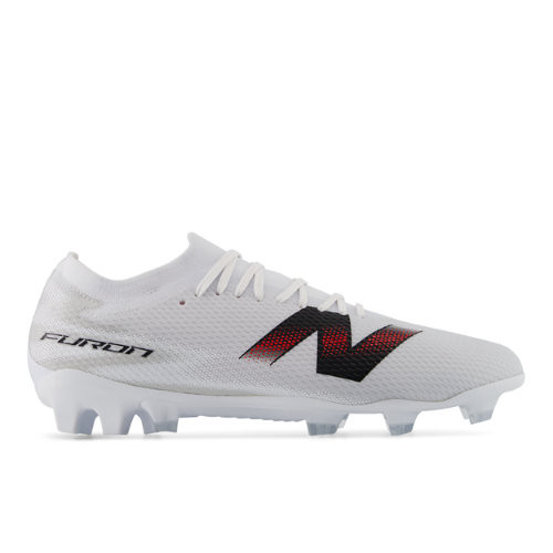 New Balance Unisex Furon Team FG V9 Soccer Shoes - White/Black - UF3F5EB