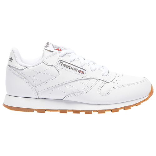 Reebok Classic Leather - Boys' Preschool Running Shoes - White / Gum - V69622