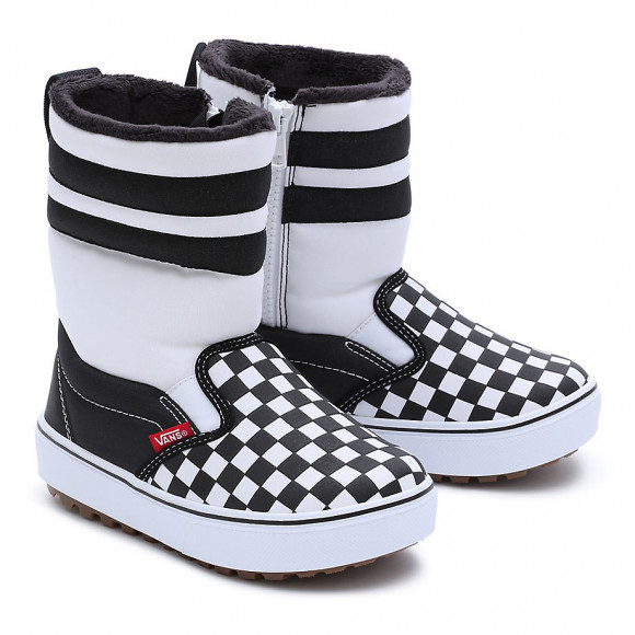 VANS Kids Slip-on Snow Boots Vansguard (4-8 Years) (checkerboard) Kids White - VN0005UX705