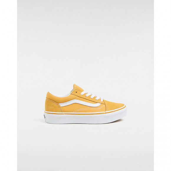 VANS Youth Old Skool Platform Shoes (8-14 Years) (golden Glow) Youth Yellow - VN0009PDLSV