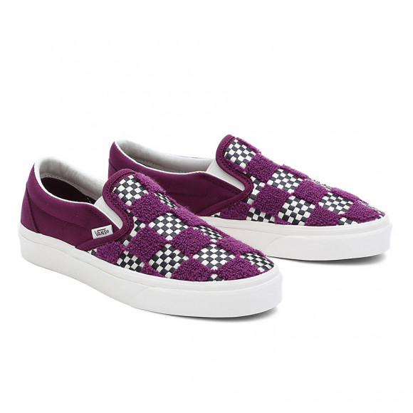 VANS Tufted Check Classic Slip-on Shoes (dark Purple) Men,women Purple - VN0009Q7DRV