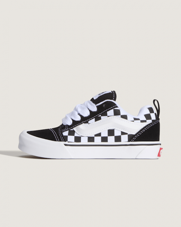 Vans - Zapatillas infantiles Knu Skool Checkerboard de niños (4-8 años), Negro - VN000CYUBPB