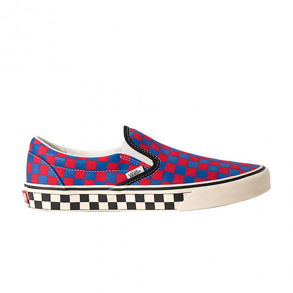 Vans Classic Slip-On 'Checkerboard Red Blue' | Men's Size 4 - VN000DAHRDB
