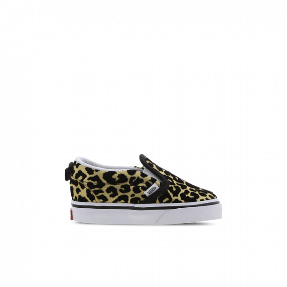 Vans Baby Black & Gold Leopard Slip-On V Sneakers - VN000UBSABS1