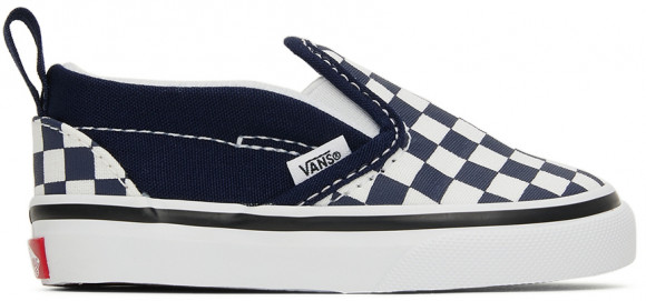 Vans Baby Navy & White Checkerboard Slip-On V Sneakers - VN000UBSARY1