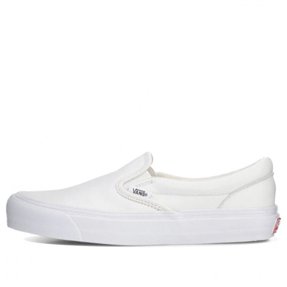 vans slip on white leather