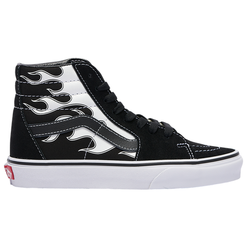 vans black and white fire