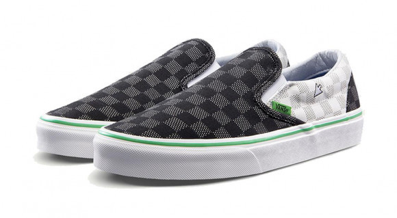 Vans Slip-On 'cii - Black White Green' Black/White Sneakers/Shoes VN0A38F7VMP - VN0A38F7VMP