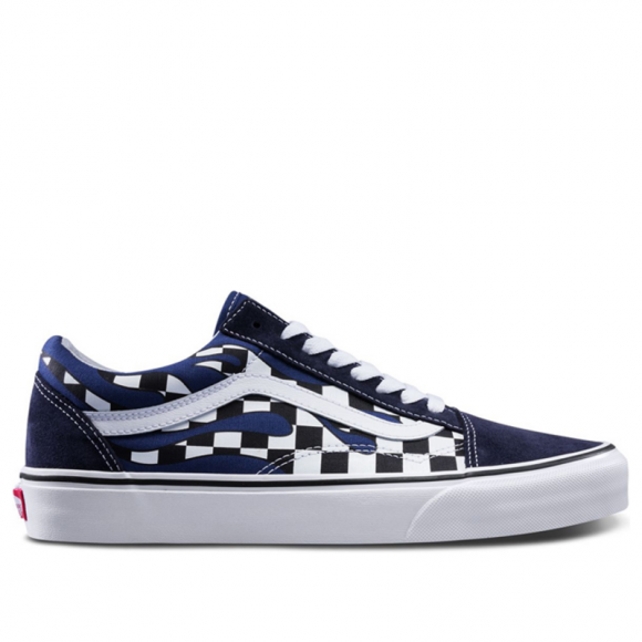 لوني Vans Old Skool 'Checker Flame' Blue Checker/True White Sneakers ... لوني