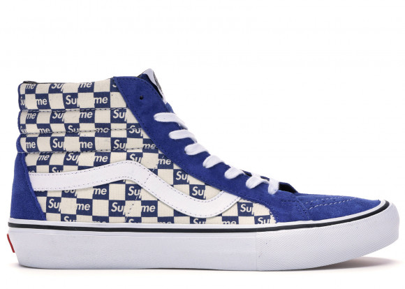 Vans Sk8-Hi Supreme Blue Checker Logo - VN0A38Z3JLX