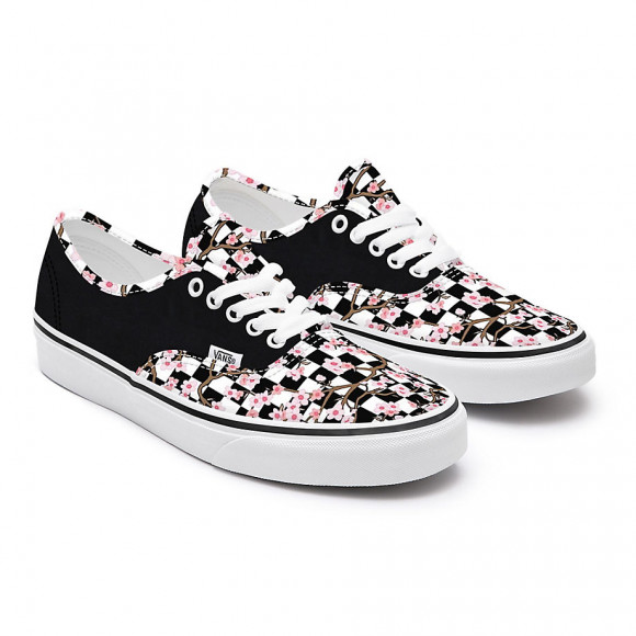 VANS Customs Cherry Blossom Checkerboard Authentic Wide Fit ...