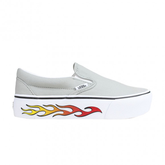 Vans Classic Slip-On 'Sidewall Flame' | Grey | Men's Size 5 - VN0A3JEZVN5