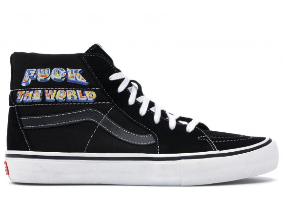Vans Supreme x Sk8 Hi 'Fuck The World - Black' - VN0A45JDSY1