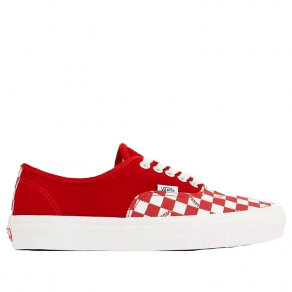 Vans OG Authentic LX 'Racing Red Checkerboard Toe' Red/True White Canvas Shoes/Sneakers -