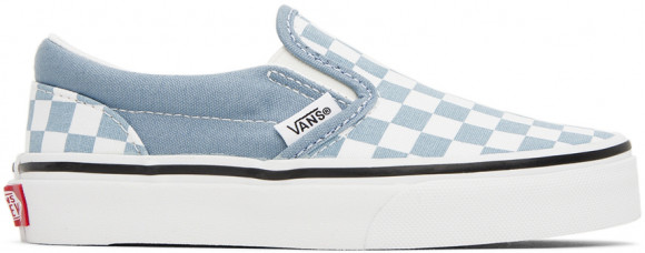 Vans Kids Blue & White Classic Slip-On Little Kids Sneakers - VN0A4BUTBD2