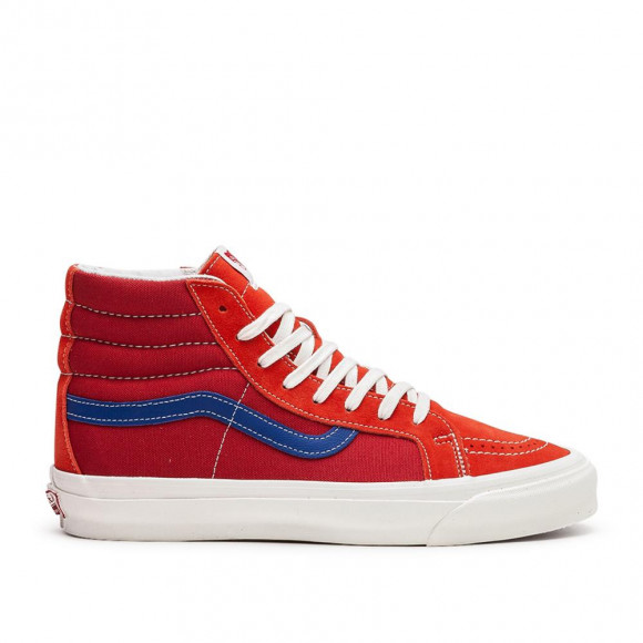 red and blue vans