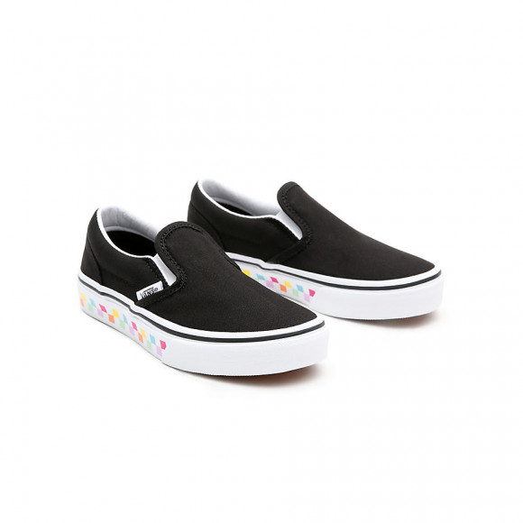VANS Youth Checkerboard Classic Slip-on Shoes (8-14 Years) ((checkerboard) Rainbow/black) Youth Black - VN0A4UH831K